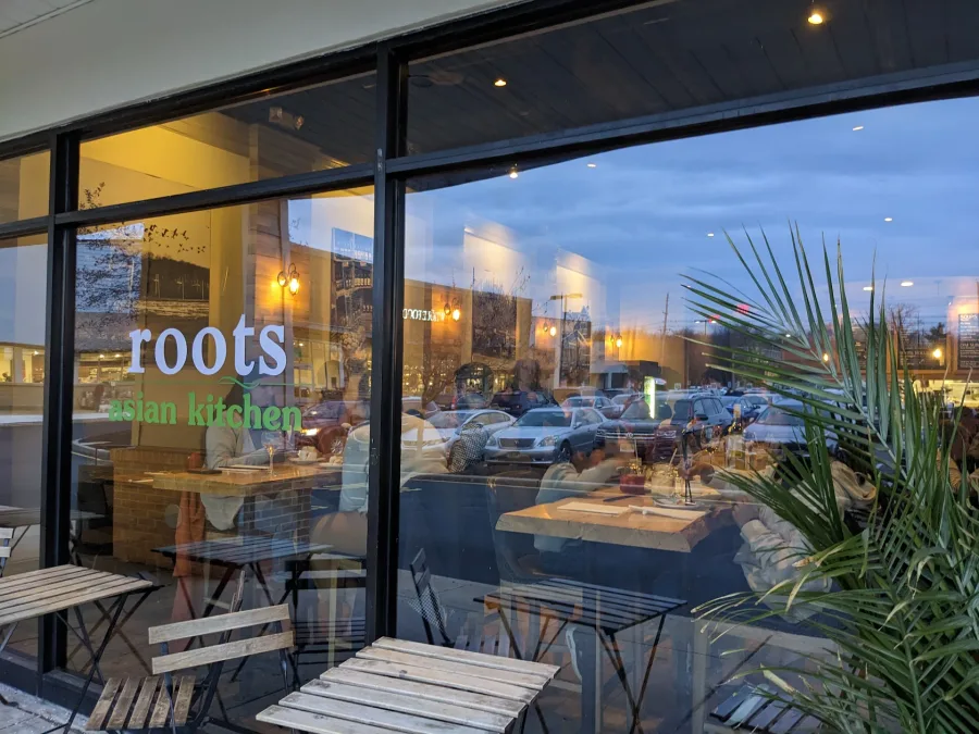 Window view of Roots Asian Kitchen in Princeton