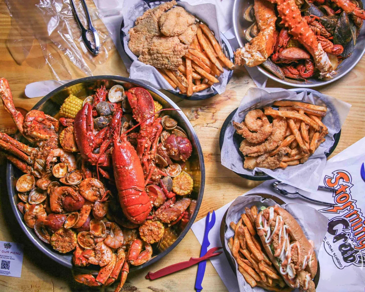 Cajun seafood combo from Storming Crab